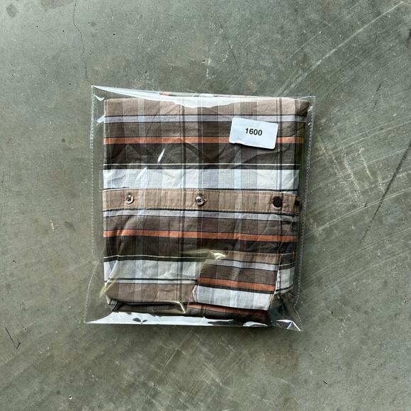 Volcom Tailored Shirt Men's L Plaid Button Down Long Sleeve Cotton Polyester - Picture 11 of 11